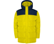Unisex tweekleurige jas van polyester met capuchon, Roly kleur geel