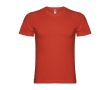Katoenen T-shirt met korte mouwen en V-hals voor mannen 155 g/m2 Roly kleur rood