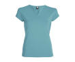 T-shirt van katoen voor dames met V-hals 200 g/m2 Roly kleur aquamarijn