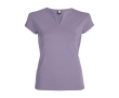 T-shirt van katoen voor dames met V-hals 200 g/m2 Roly kleur lavendel