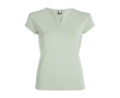 T-shirt van katoen voor dames met V-hals 200 g/m2 Roly kleur mist groen