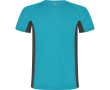 Tweekleurig sportshirt van polyester voor heren, 140 g/m², Roly kleur turkoois