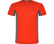 Tweekleurig sportshirt van polyester voor heren, 140 g/m², Roly kleur rood