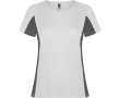 Tweekleurig sportshirt van polyester voor dames, 140 g/m², Roly kleur wit