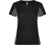 Tweekleurig sportshirt van polyester voor dames, 140 g/m², Roly kleur zwart