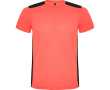Unisex sportshirt van polyester met korte mouwen, 130 g/m², Roly kleur koraal