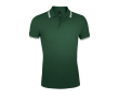 Tweekleurig herenpoloshirt van katoen 200 g/m2 SOL'S Pasadena kleur bosgroen