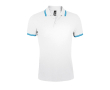 Tweekleurig herenpoloshirt van katoen 200 g/m2 SOL'S Pasadena kleur wit