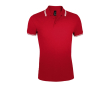 Tweekleurig herenpoloshirt van katoen 200 g/m2 SOL'S Pasadena kleur donkerrood