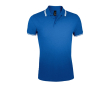 Tweekleurig herenpoloshirt van katoen 200 g/m2 SOL'S Pasadena kleur blauw