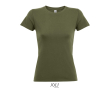 T-shirt voor dames van 100% katoen 150 g/m2 SOL'S Regent kleur miliair groen