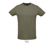 Polyester gezeefdrukte sport t-shirt met logo SOL'S Sprint 130 g/m2 kleur miliair groen