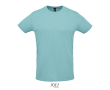 Polyester gezeefdrukte sport t-shirt met logo SOL'S Sprint 130 g/m2 kleur lichtblauw