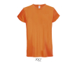 Polyester gezeefdrukte sport t-shirt met logo SOL'S Sprint 130 g/m2 kleur oranje