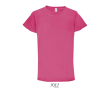 Polyester gezeefdrukte sport t-shirt met logo SOL'S Sprint 130 g/m2 kleur fuchsia