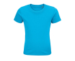 Kinder t-shirt van 100% biologisch katoen 175 g/m2 SOL'S Pioneer kleur cyaan blauw