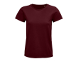 Reclame T-shirt voor dames van 175 g/m2 biologisch katoen SOL'S Pioneer kleur bordeaux