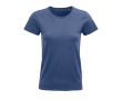 Reclame T-shirt voor dames van 175 g/m2 biologisch katoen SOL'S Pioneer kleur jeans blauw