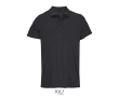 Sportpolo van gerecycled polyester met korte mouwen en 3 knoopjes kleur zwart