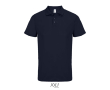 Sportpolo van gerecycled polyester met korte mouwen en 3 knoopjes kleur marineblauw