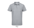 Sportpolo van gerecycled polyester met korte mouwen en 3 knoopjes kleur grijs