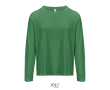 T-shirt met lange mouwen van halfgekamd katoen met ronde hals kleur groen