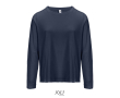 T-shirt met lange mouwen van halfgekamd katoen met ronde hals kleur marineblauw