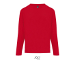 T-shirt met lange mouwen van halfgekamd katoen met ronde hals kleur rood