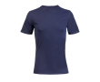 Unisex T-shirt van gerecyclede materialen met ronde hals kleur marineblauw