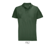 Unisex polo van 100% gekamd katoen met geribbelde kraag en 2 knoopjes kleur donkergroen