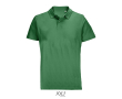 Unisex polo van 100% gekamd katoen met geribbelde kraag en 2 knoopjes kleur groen