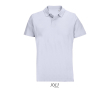 Unisex polo van 100% gekamd katoen met geribbelde kraag en 2 knoopjes kleur lila