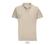 Unisex polo van 100% gekamd katoen met geribbelde kraag en 2 knoopjes kleur nude