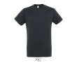 Unisex T-shirt van halfgekamd katoen met ronde hals 150 g/m² kleur donkergrijs