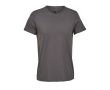 Unisex T-shirt van halfgekamd katoen met V-hals SOL'S kleur taupe grijs