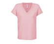 Dames T-shirt van halfgekamd katoen met V-hals SOL'S kleur lichtroze