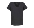 Dames T-shirt van halfgekamd katoen met V-hals SOL'S kleur zwart