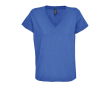 Dames T-shirt van halfgekamd katoen met V-hals SOL'S kleur koningsblauw