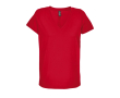 Dames T-shirt van halfgekamd katoen met V-hals SOL'S kleur rood