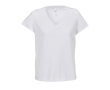 Dames T-shirt van halfgekamd katoen met V-hals SOL'S kleur wit
