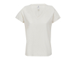 Dames T-shirt van halfgekamd katoen met V-hals SOL'S kleur gebroken wit