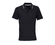 Unisex katoenen polo met streep 200g/m² SOL'S PALERMO kleur wit/zwart