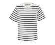 Dames T-shirt biologisch katoen, moderne pasvorm 150 g/m² kleur wit/blauw