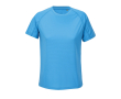 Ademend dames-T-shirt van gerecycled polyester SOL'S kleur cyaan blauw