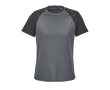 Ademend dames-T-shirt van gerecycled polyester SOL'S kleur taupe grijs