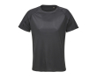 Ademend dames-T-shirt van gerecycled polyester SOL'S kleur zwart