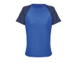Ademend dames-T-shirt van gerecycled polyester SOL'S kleur gemarmerd donkerblauw