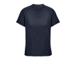 Ademend dames-T-shirt van gerecycled polyester SOL'S kleur marineblauw
