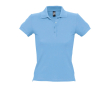 Hoogwaardig dames polo met logo van 100% katoen 210 g/m2 SOL'S People kleur pastel blauw