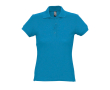 Slim fit damespoloshirt 100% katoen 170 g/m2 SOL'S Passion kleur cyaan blauw